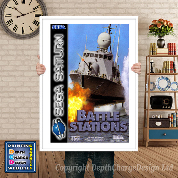 Sega Saturn Battle Stations Eu Game Inspired Retro Poster