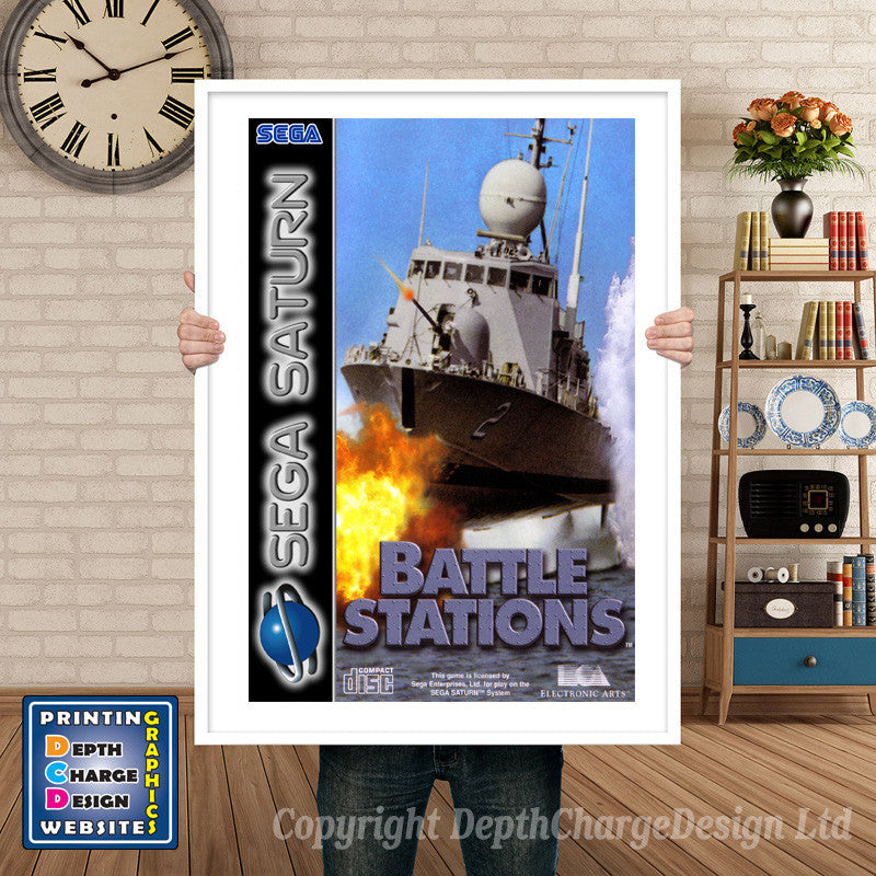 Sega Saturn Battle Stations Eu Game Inspired Retro Poster