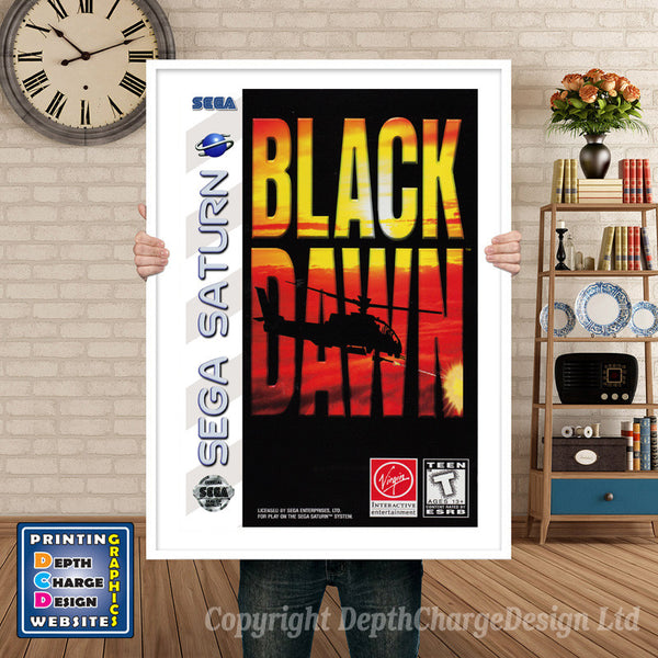 Sega Saturn Black Dawn Game Inspired Retro Poster