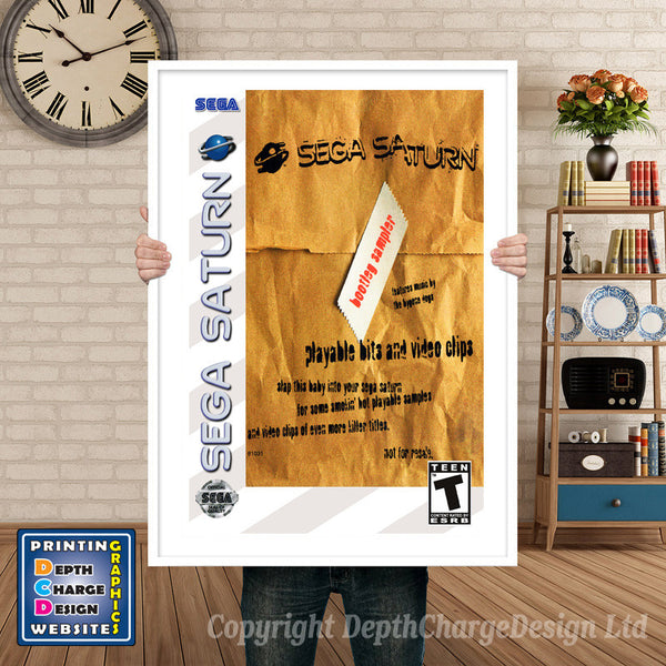 Sega Saturn Boot Leg Sampler Game Inspired Retro Poster