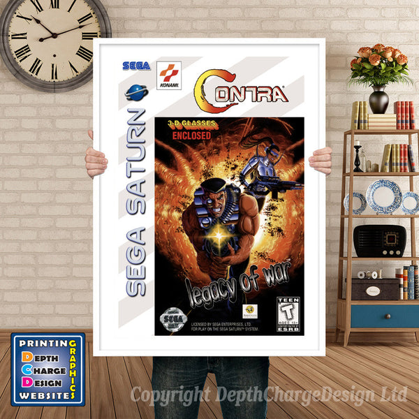 Sega Saturn Contra Legacy Of War Game Inspired Retro Poster