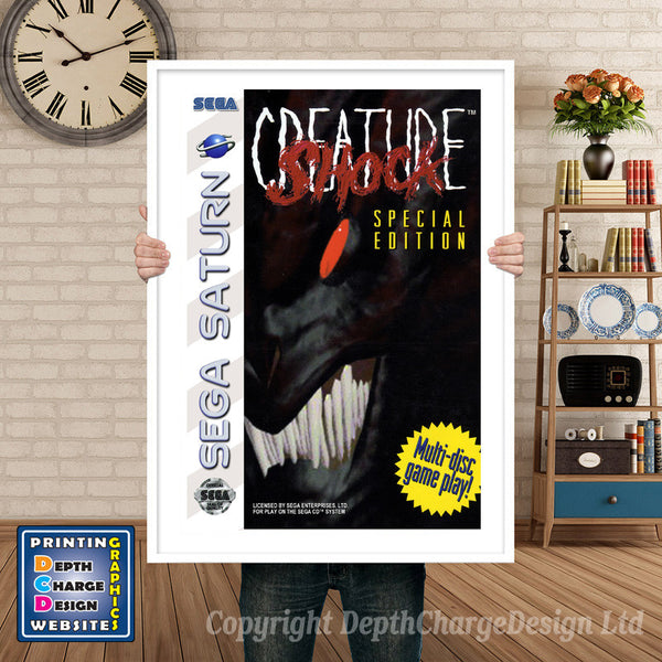 Sega Saturn Creature Shock Game Inspired Retro Poster