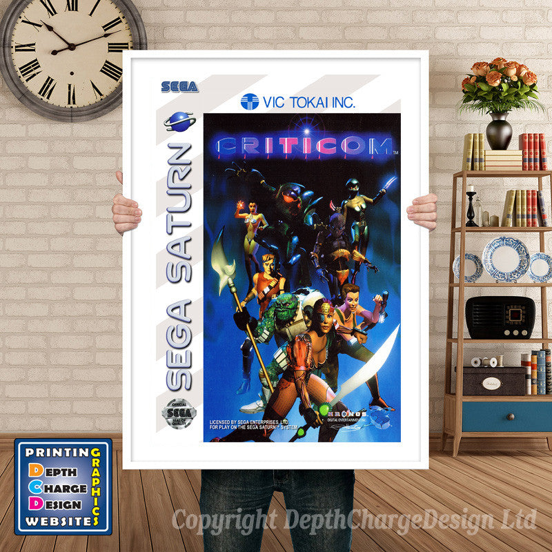 Sega Saturn Criticom Game Inspired Retro Poster
