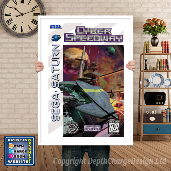 Sega Saturn Cyber Speedway Game Inspired Retro Poster