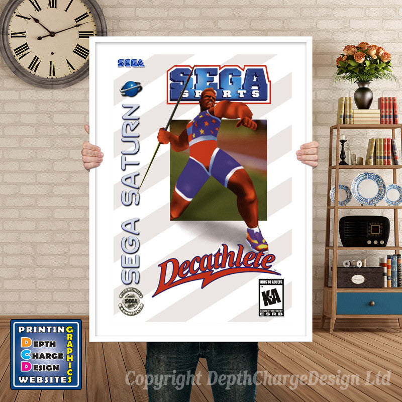 Sega Saturn Decathlete Game Inspired Retro Poster