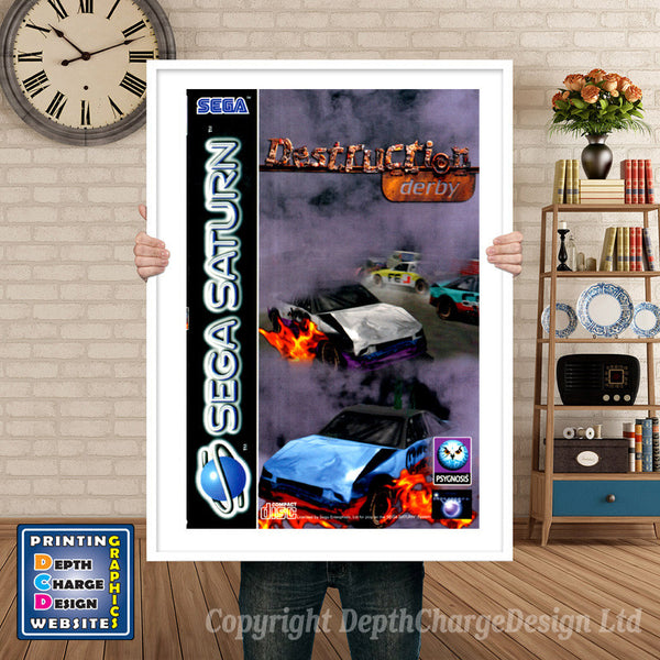 Sega Saturn Destruction Derby Game Inspired Retro Poster