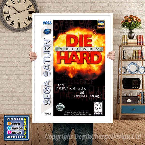 Sega Saturn Die Hard Trilogy 2 Game Inspired Retro Poster