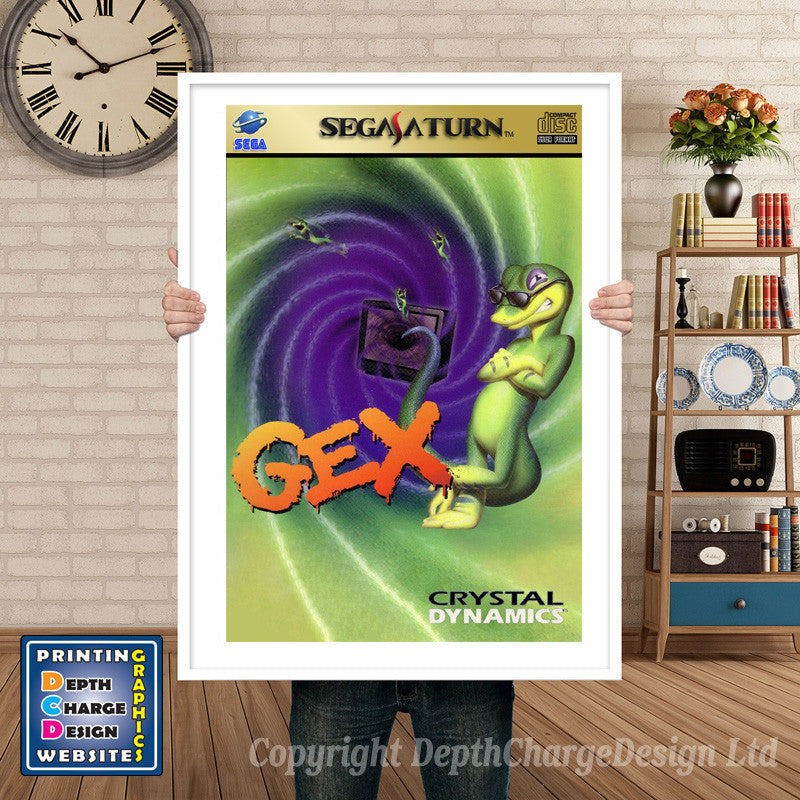 Sega Saturn Gex Game Inspired Retro Poster