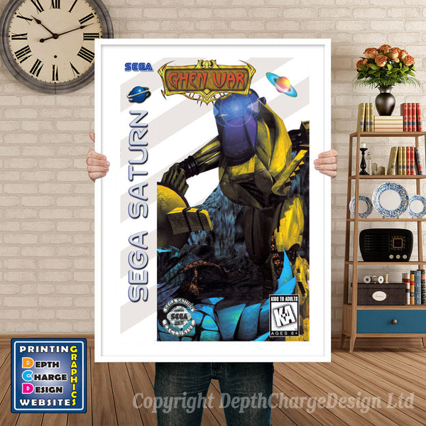 Sega Saturn Ghenwar Game Inspired Retro Poster