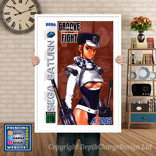 Sega Saturn Groove On Fight Jp Game Inspired Retro Poster