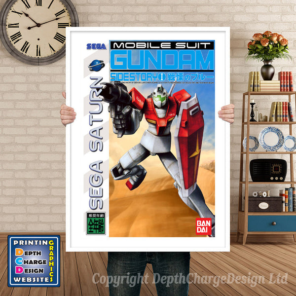 Sega Saturn Gundam Side Story1 Jp Game Inspired Retro Poster