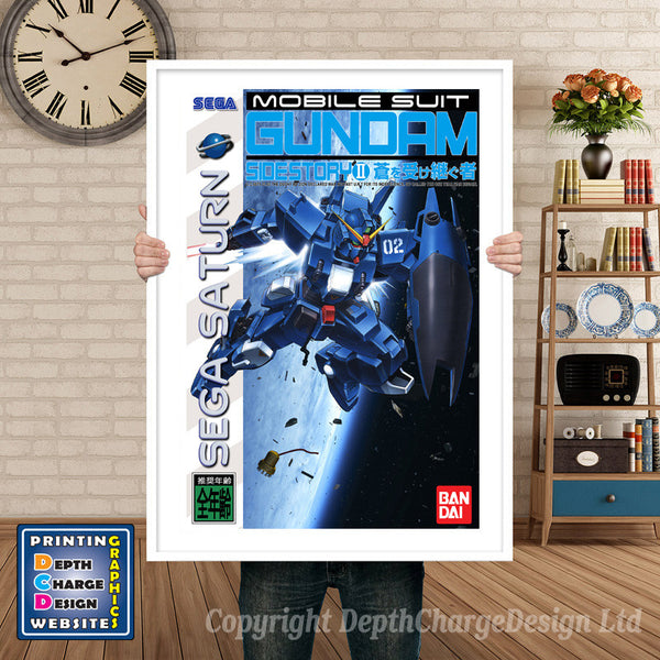 Sega Saturn Gundam Side Story2 Jp Game Inspired Retro Poster