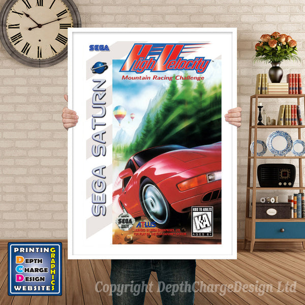 Sega Saturn High Velocity Game Inspired Retro Poster