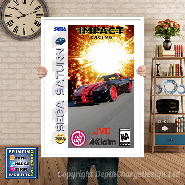 Sega Saturn Impact Racing Game Inspired Retro Poster