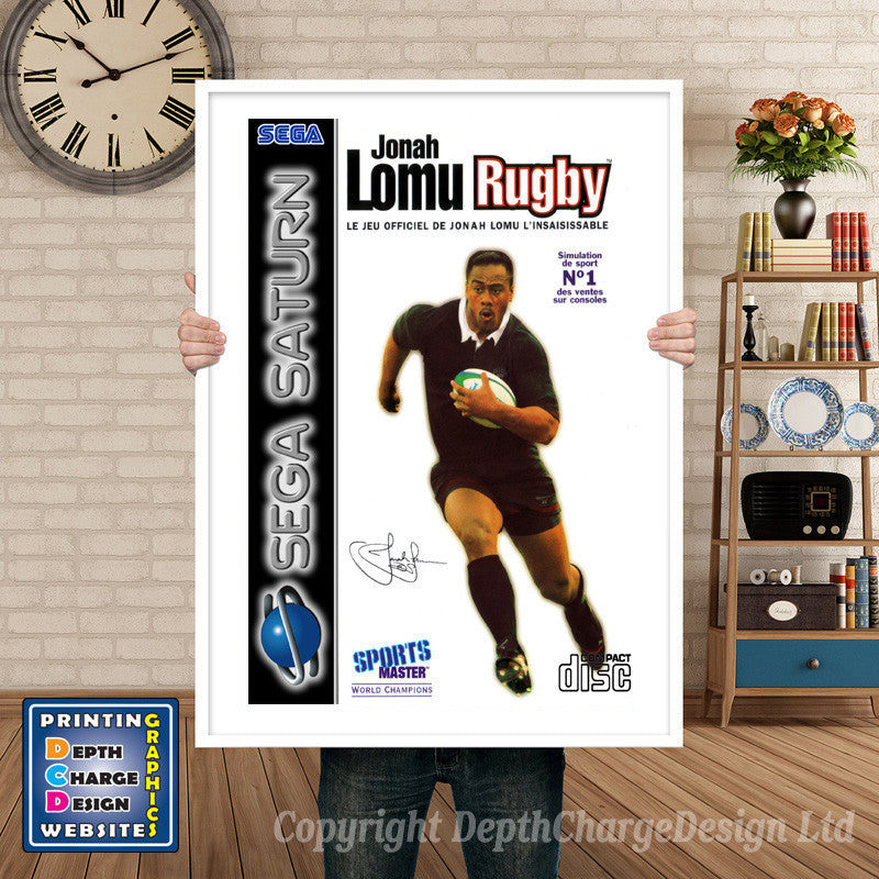 Sega Saturn Jonah Lomu Rugby Fr Game Inspired Retro Poster