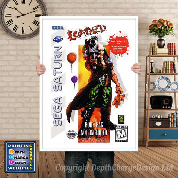 Sega Saturn Loaded Game Inspired Retro Poster