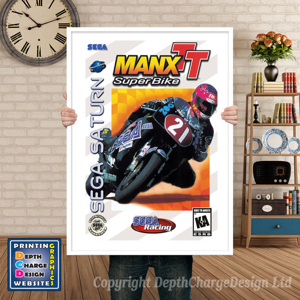 Sega Saturn Man Xtt Game Inspired Retro Poster