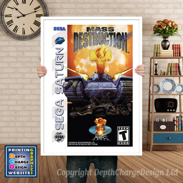 Sega Saturn Mass Destruction Game Inspired Retro Poster