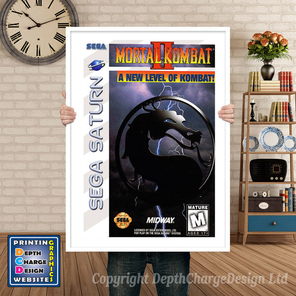 Sega Saturn Mortal Kombat 2 Game Inspired Retro Poster