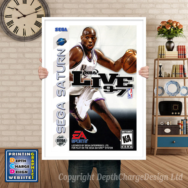 Sega Saturn Nba Live 97 Game Inspired Retro Poster