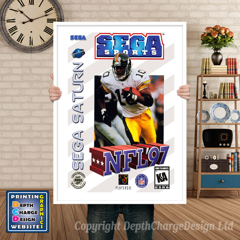 Sega Saturn Nfl 97 Game Inspired Retro Poster