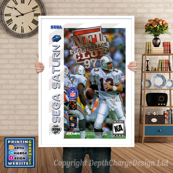 Sega Saturn Nfl Quarter Back Club 97 Game Inspired Retro Poster