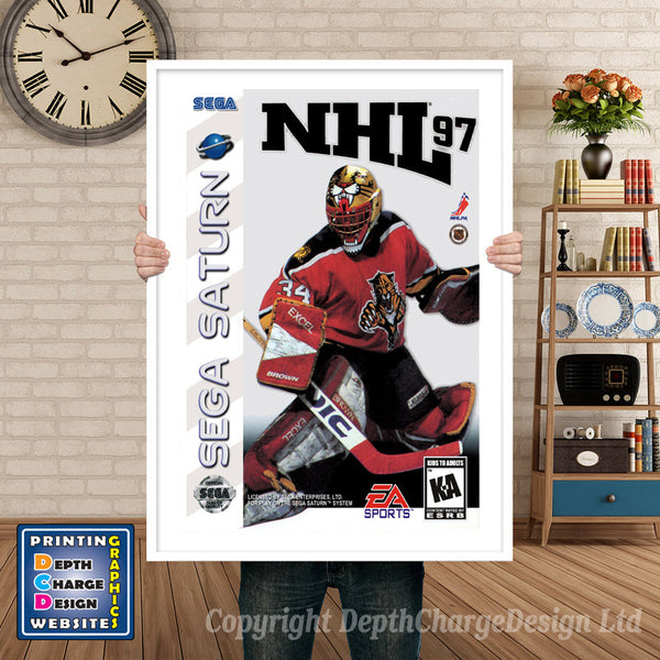 Sega Saturn Nhl 97 Game Inspired Retro Poster