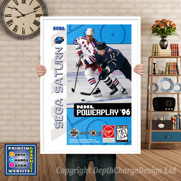 Sega Saturn Nhl Powerplay 96 Game Inspired Retro Poster