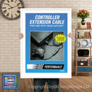 Sega Saturn Performance Controller Extension Cable Game Inspired Retro Poster