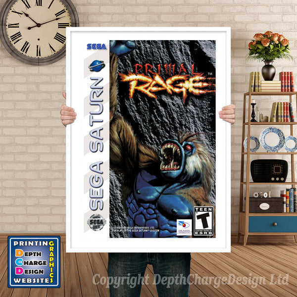 Sega Saturn Primal Rage Game Inspired Retro Poster