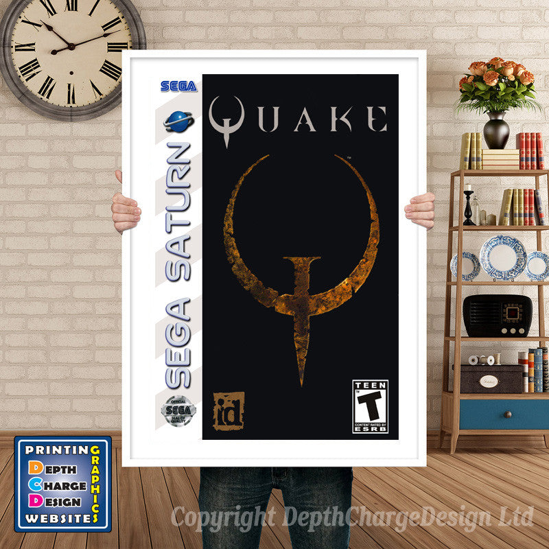 Sega Saturn Quake Game Inspired Retro Poster