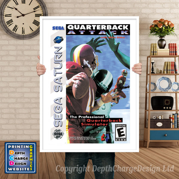Sega Saturn Quarterback Attack Game Inspired Retro Poster