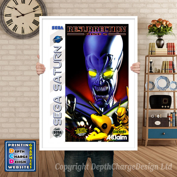 Sega Saturn Resurrection Rise 2 Game Inspired Retro Poster