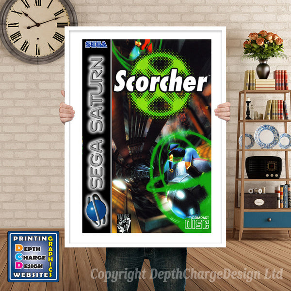 Sega Saturn Scorcher Eu Game Inspired Retro Poster