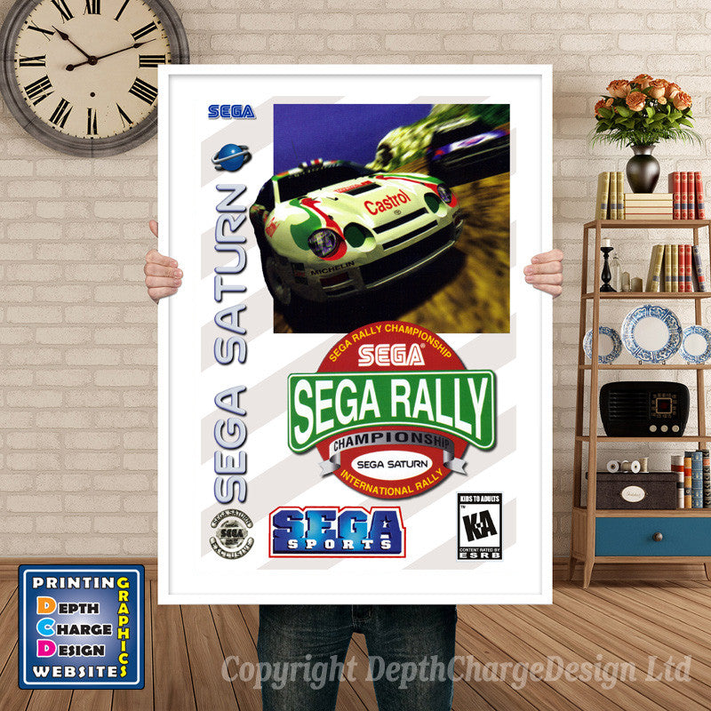 Sega Saturn Sega Rally Championship Game Inspired Retro Poster