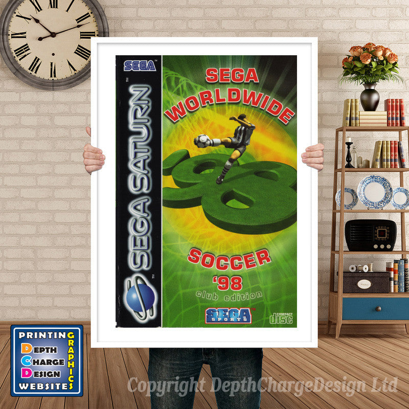 Sega Saturn Sega Worldwide Soccer 98 Club Edition De Game Inspired Retro Poster