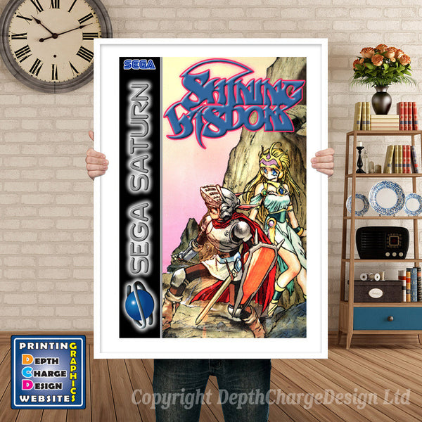 Sega Saturn Shining Wisdom Eu Game Inspired Retro Poster