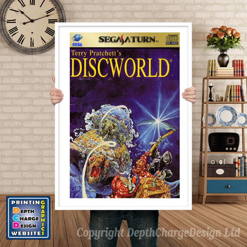 Sega Saturn Terry Pratchetts Discworld Eu Game Inspired Retro Poster