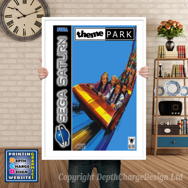 Sega Saturn Themepark Eu Game Inspired Retro Poster
