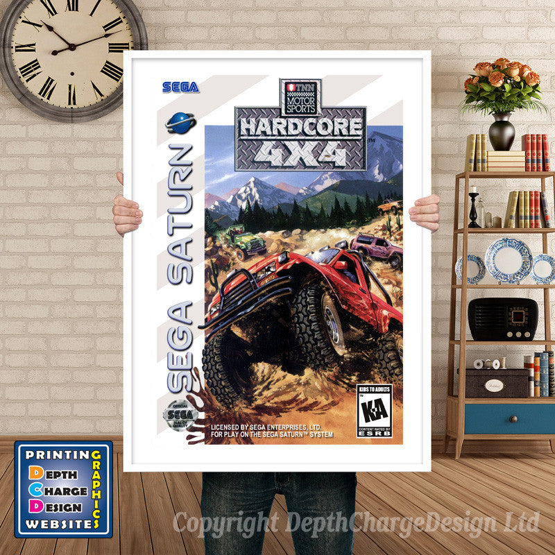 Sega Saturn Tnn Motorsports Hard Core 4x4 Game Inspired Retro Poster