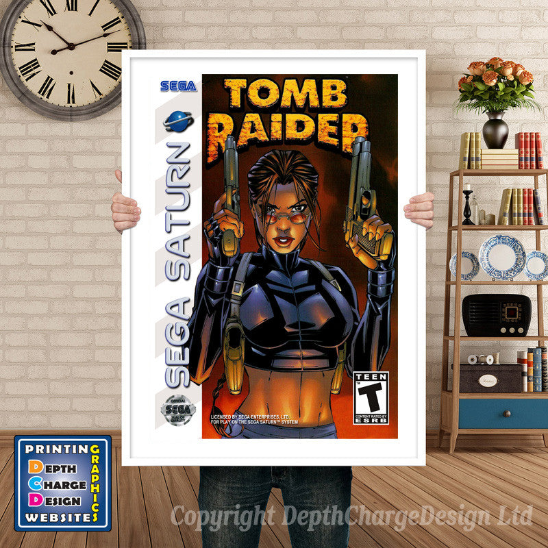 Sega Saturn Tomb Raider 3 Game Inspired Retro Poster