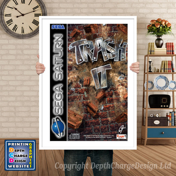 Sega Saturn Trash It Eu Game Inspired Retro Poster
