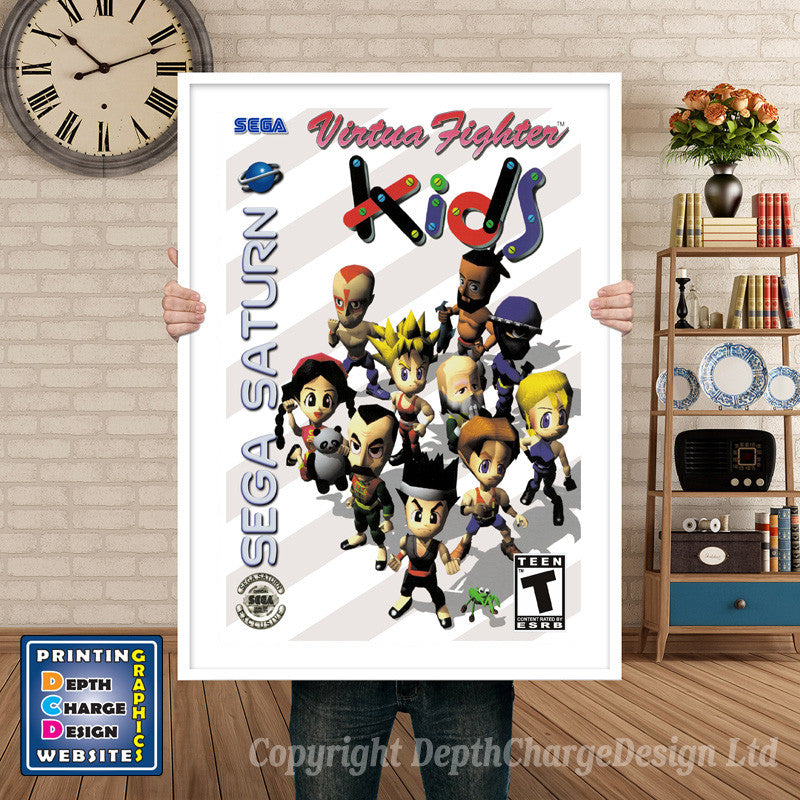 Sega Saturn Virtuafighter Kids Game Inspired Retro Poster