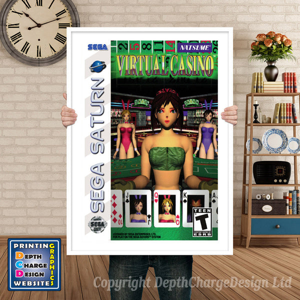 Sega Saturn Virtual Casino Game Inspired Retro Poster
