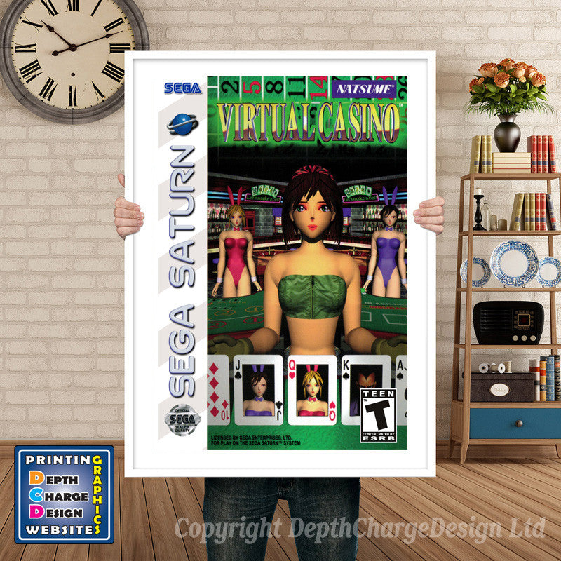 Sega Saturn Virtual Casino Game Inspired Retro Poster
