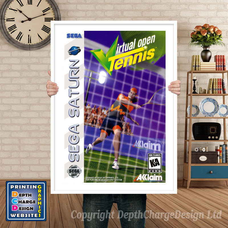 Sega Saturn Virtual Opentennis Game Inspired Retro Poster