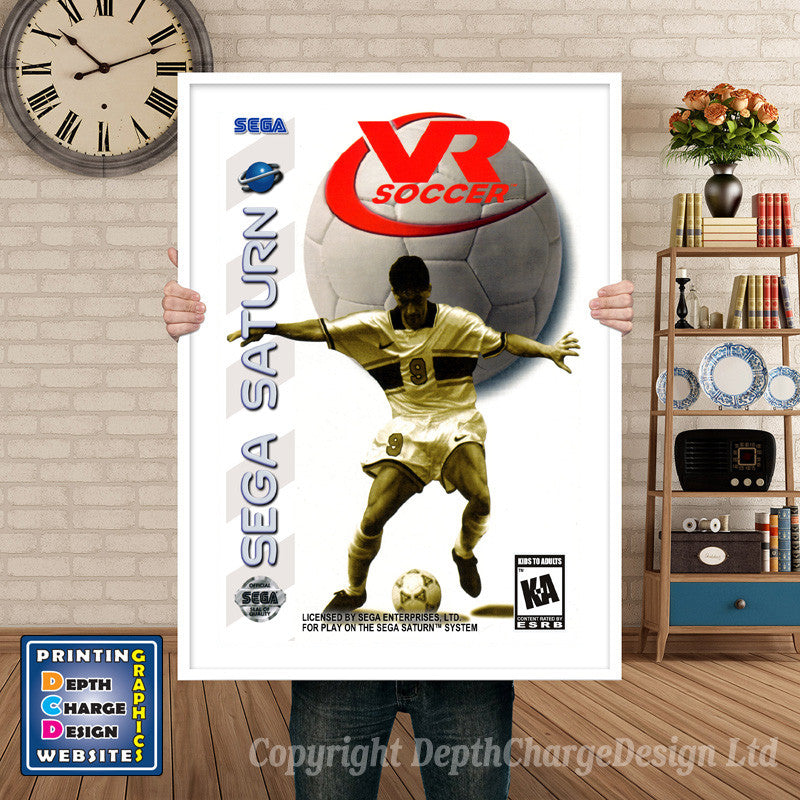 Sega Saturn Vr Soccer Game Inspired Retro Poster