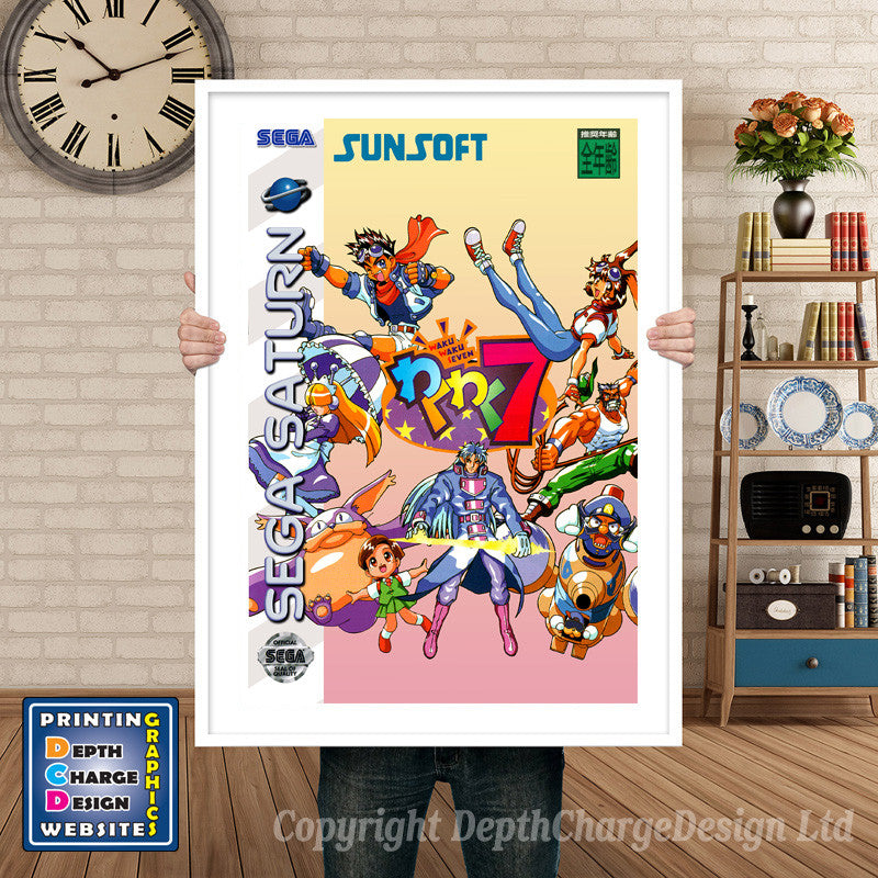 Sega Saturn Waku Waku 7 Jp Game Inspired Retro Poster