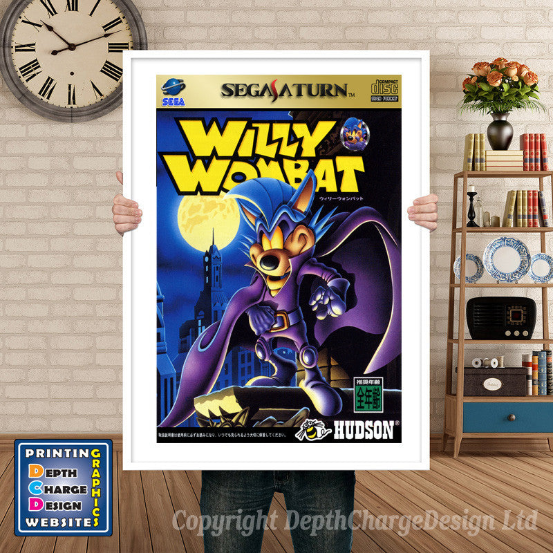 Sega Saturn Willy Wombat 2 Jp Game Inspired Retro Poster