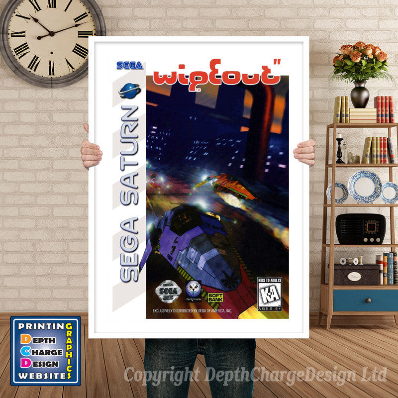 Sega Saturn Wipeout Game Inspired Retro Poster
